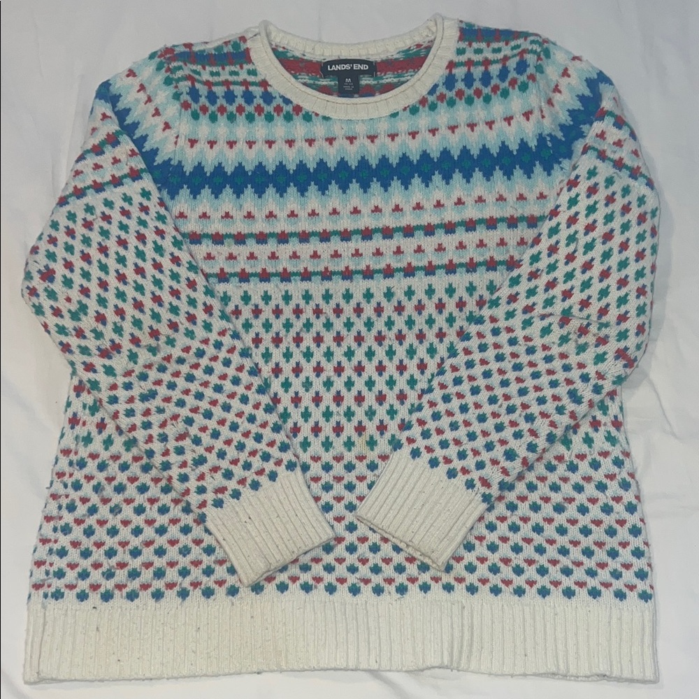 Lands' End Multicolor Knit Sweater